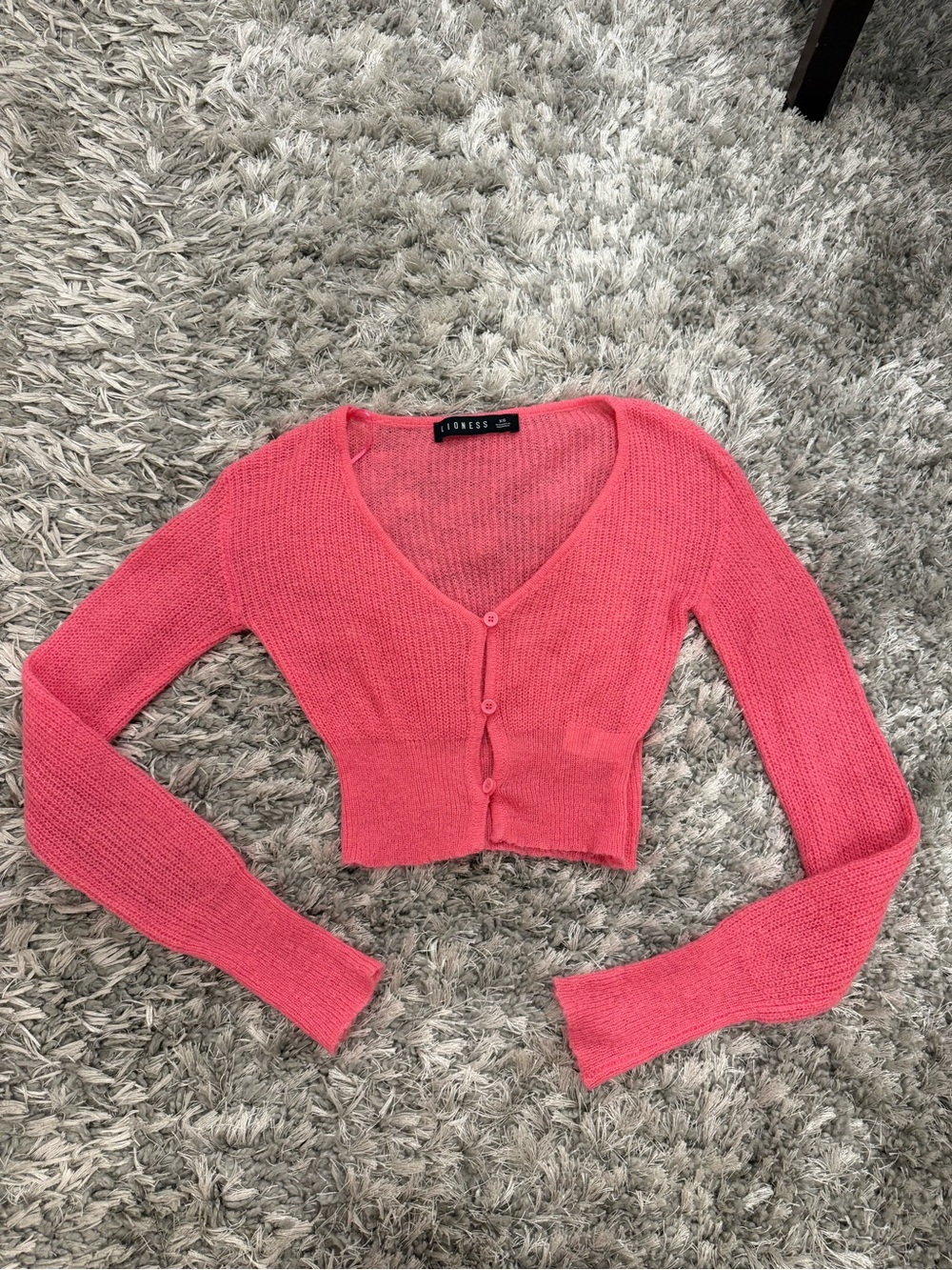 Lioness Pink sinched Button Cardigan